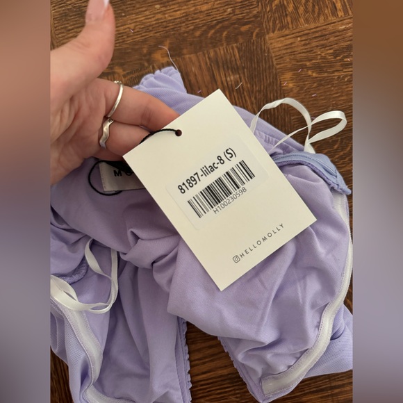 hello molly strapless mesh crop top, lilac, small/04, BRAND NEW NWT!!!! - Picture 7 of 7